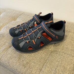MERRELL  BigKids Hydro2 Sandals, Casual Everyday Comfort Water Navy Orange Sz5